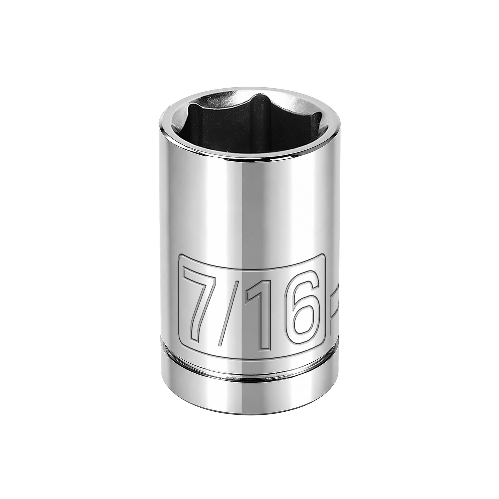 Powerbuilt 1/4 Inch Drive x 7/16 Inch 6 Point Shallow Socket - 648278