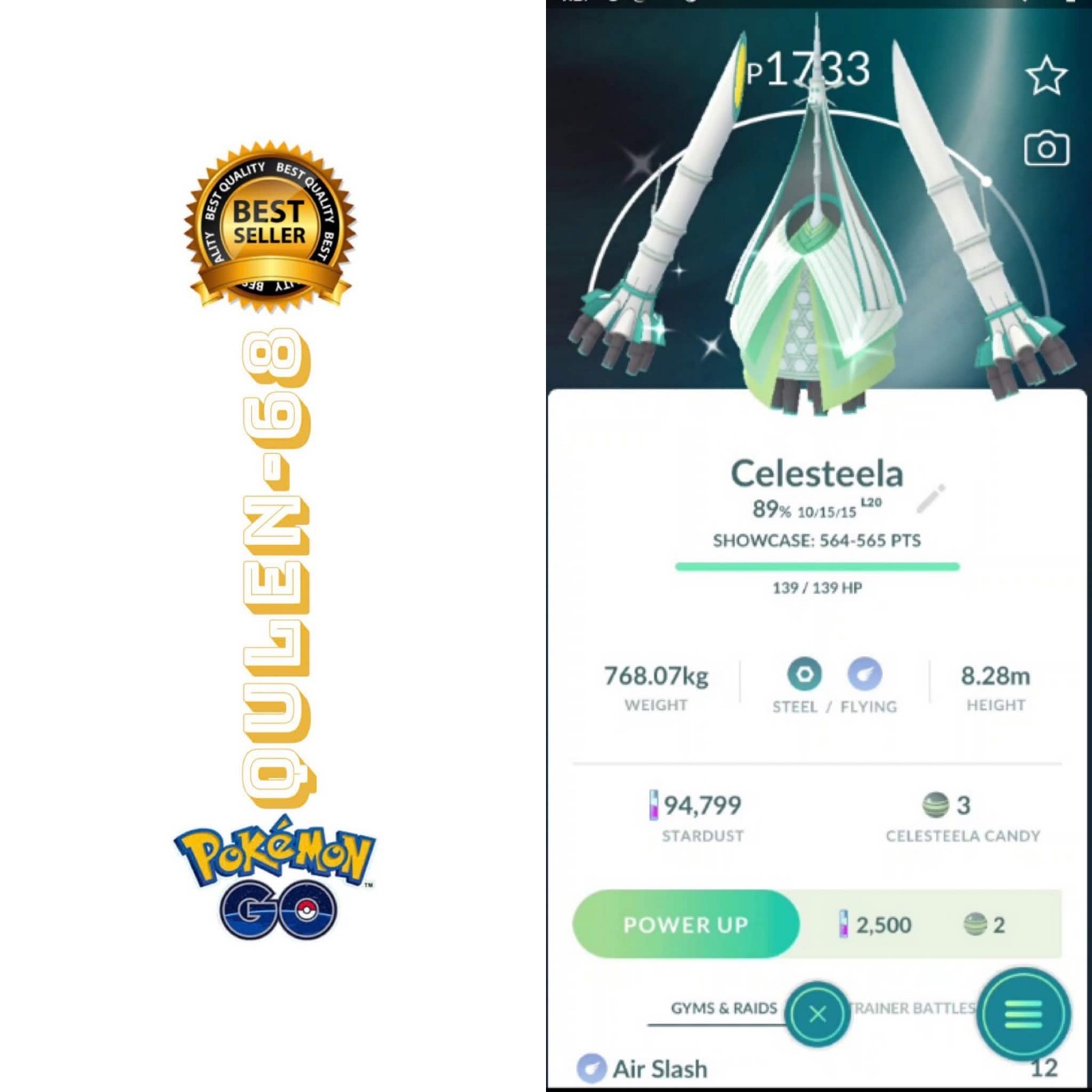 Pokemom Go - Shiny Celesteela - PTCs have 80k stradust - Available