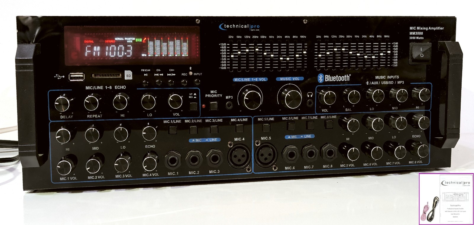 🔥【PRO SERVICE】Technical Pro MM3000 Karaoke Mixer/Amp~FM,Bluetooth,USB💥GUARANTY