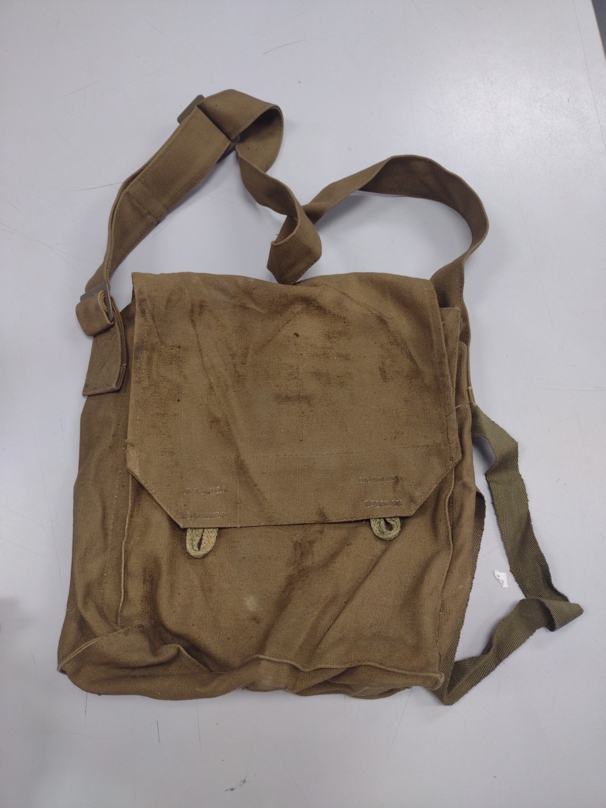 Vintage Czech Military Bread Bag Satchel Shoulder Bag Army Purse Markings Vary