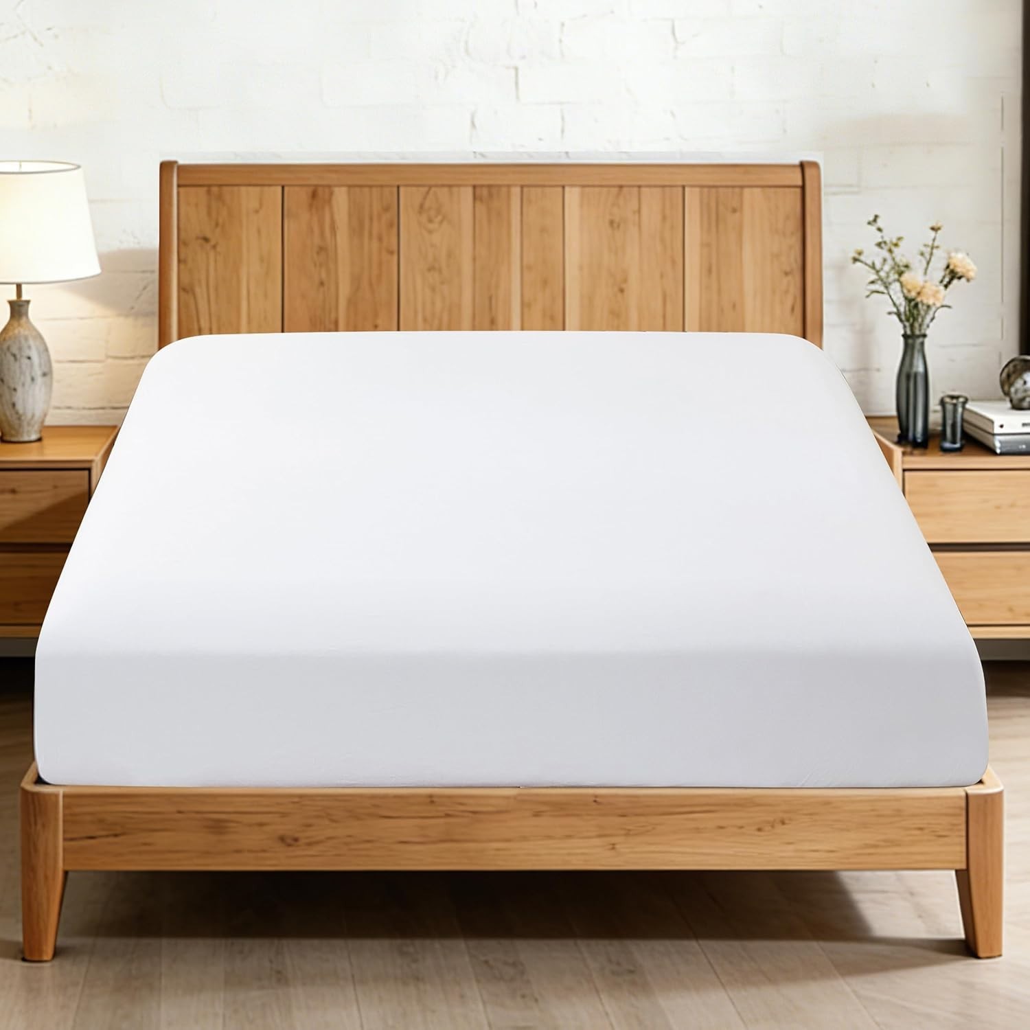 100% Egyptian Cotton King Size Fitted Sheet, 600 Thread Count, 16" Deep Pocke...