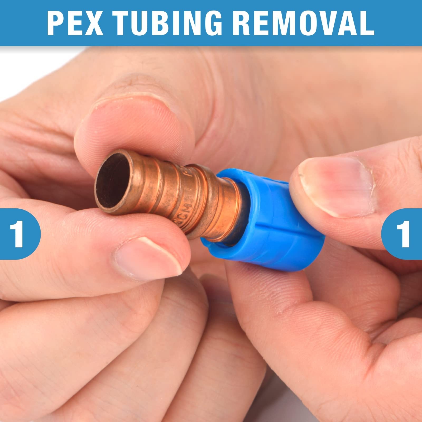 PEX Crimp Fitting Removal Tool for Removing 1/2", 3/4", 1" PEX Copper Crimp