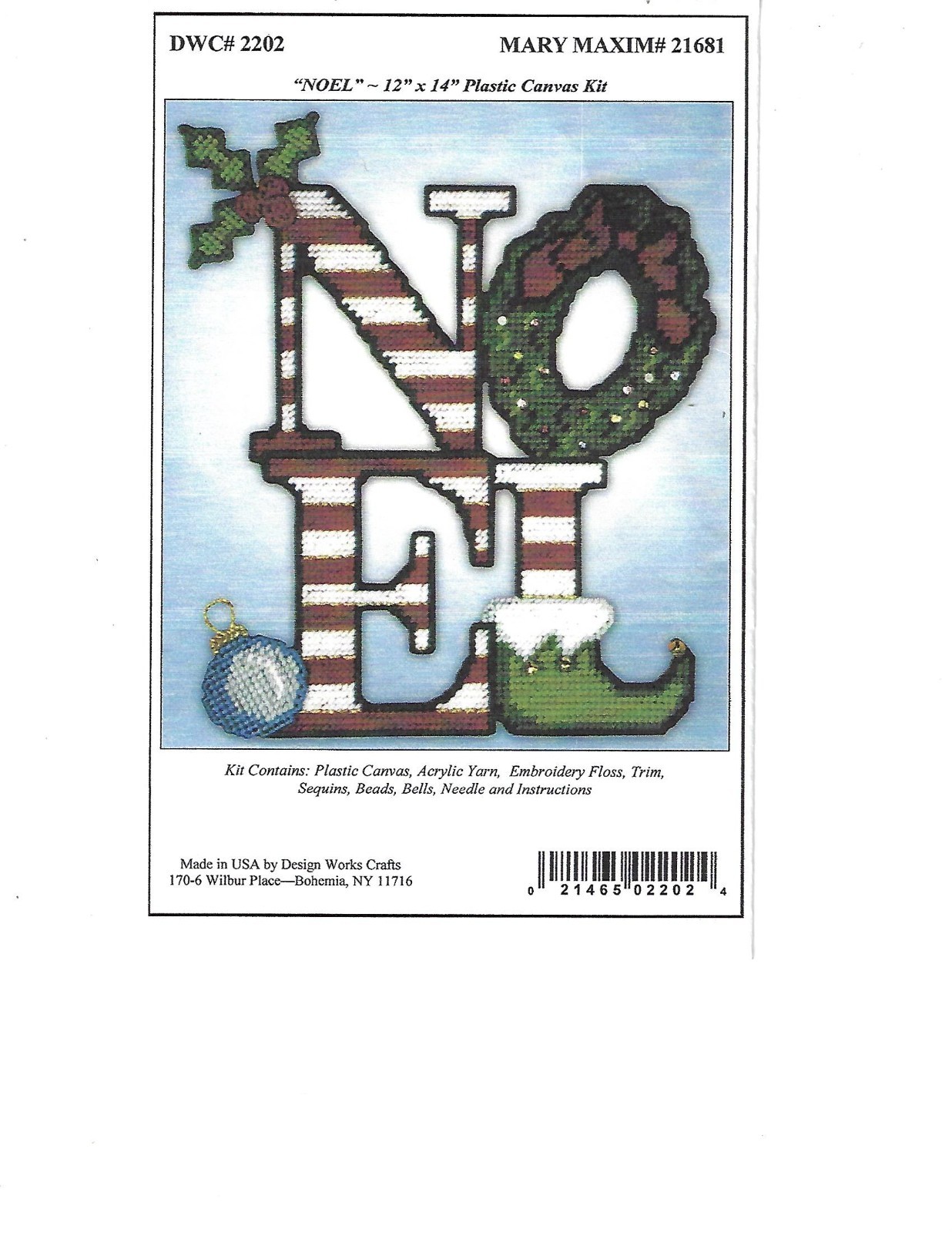 NOEL WALL HANGING 7ct  plastic canvas PATTERN  (#TF0424)