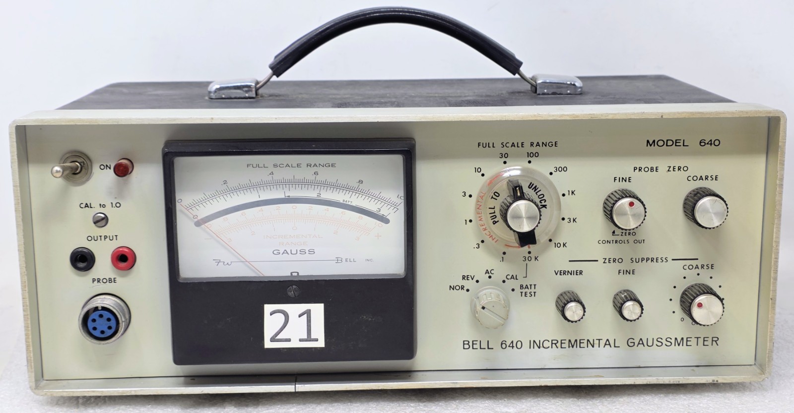 F.W. Bell Incremental Gaussmeter Model 640 - Untested (No Power Cord)