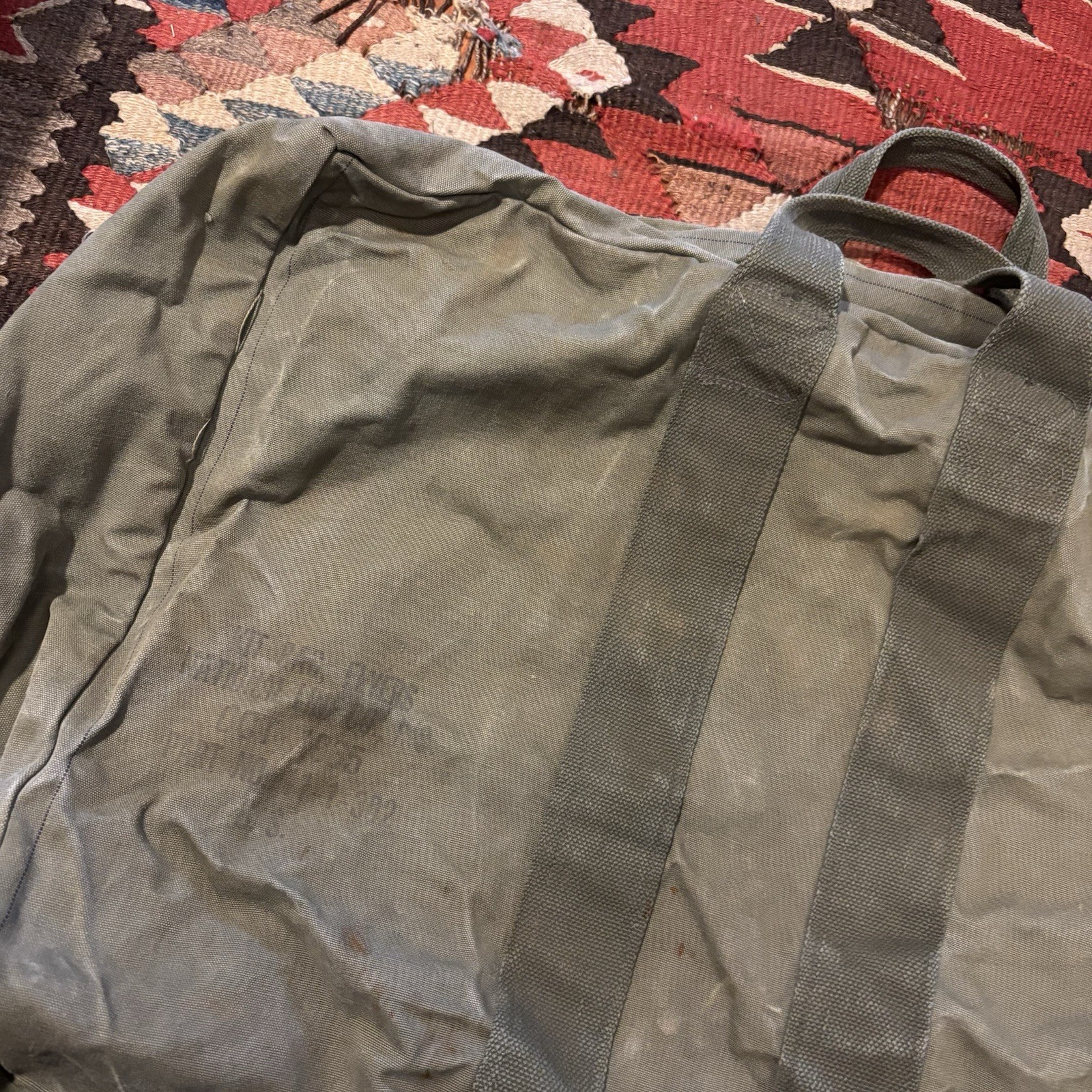 Vintage Flyers Kit Bag US Military Duffle USA National Line Co 1965