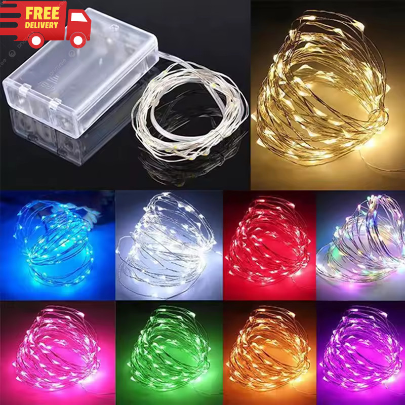 20/50/100 Battery Operated Copper Wire LED Fairy String Lights Christmas Wedding