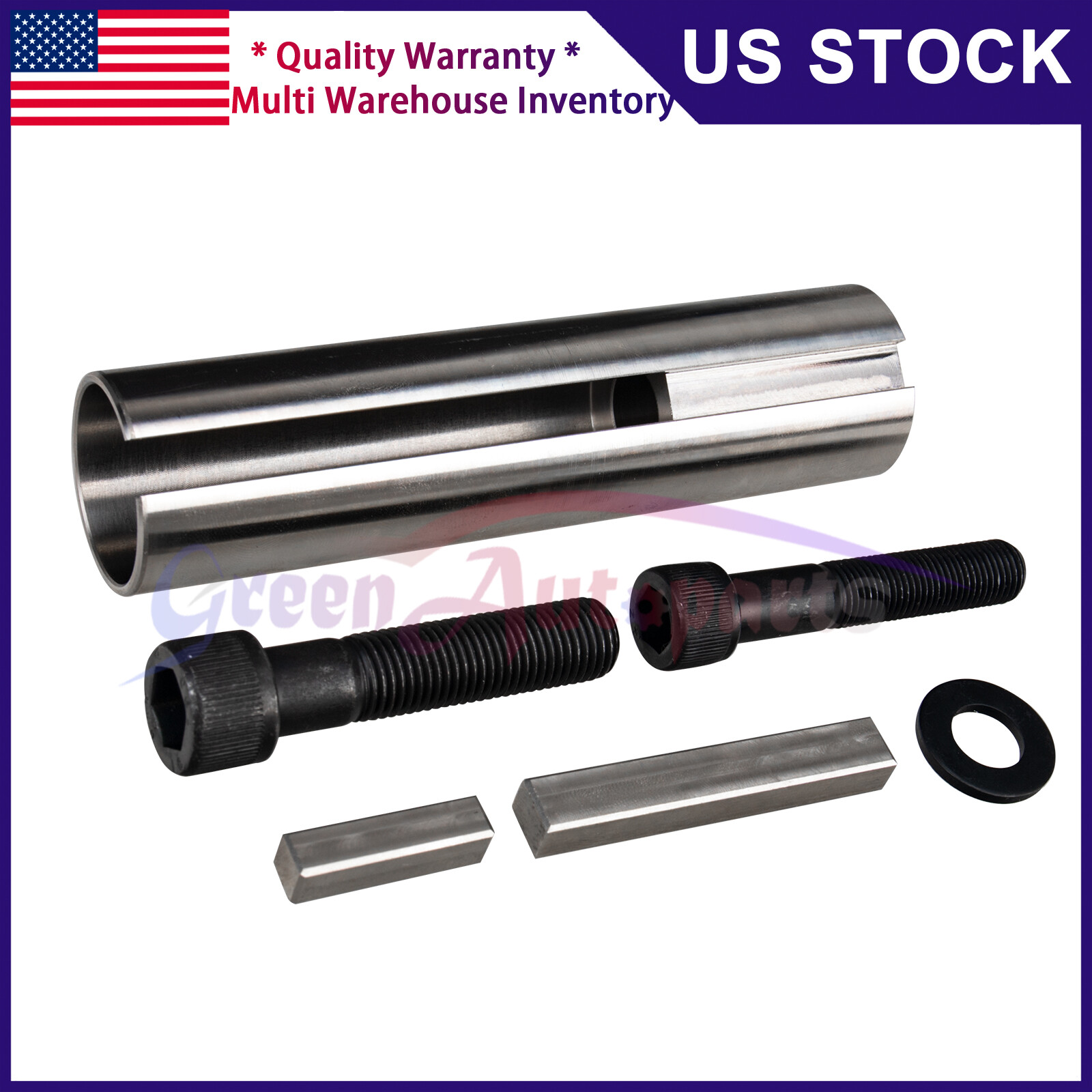 Extended 1 to 1 1/ 8 inch 1/4" Key Gas Engine pulley Crank Shaft Sleeve Adapter