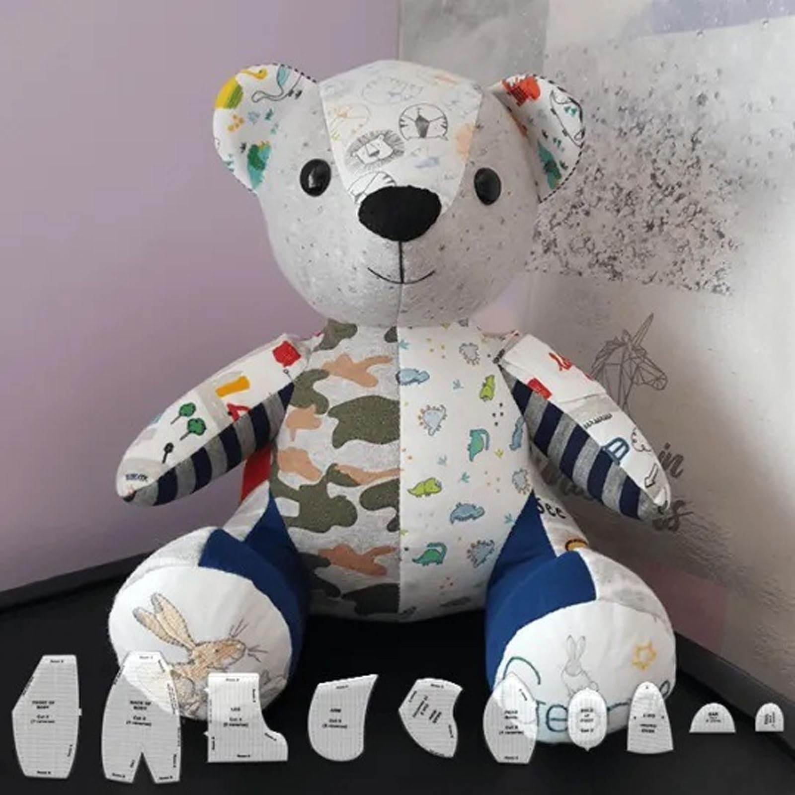 10 Pcs Memory Bear Sewing Patterns Template Memory Bear Acrylic Template Rule...