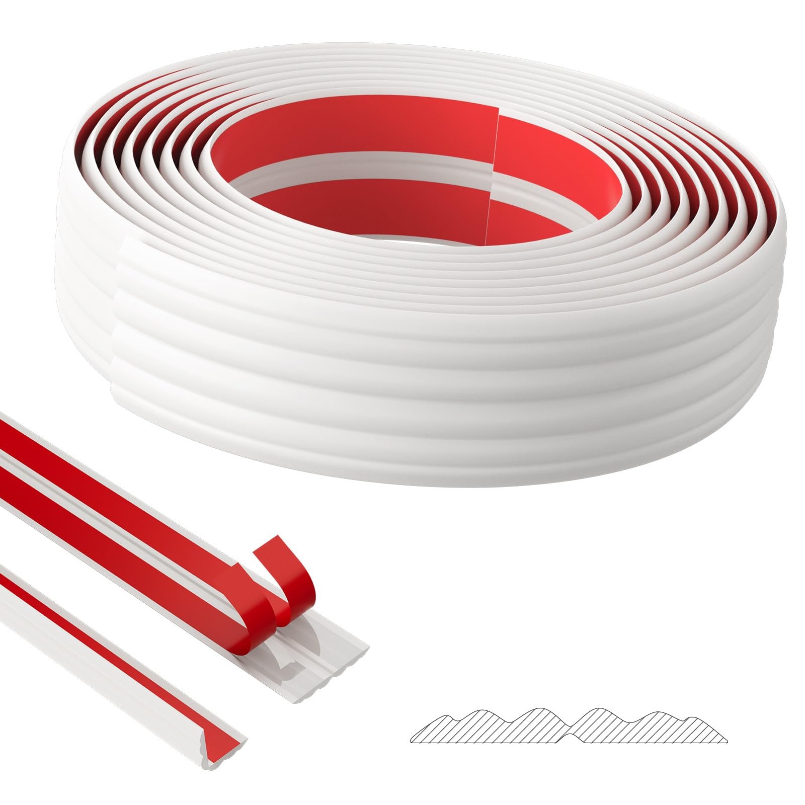Wall Corner Protector Trim, 20 Feet Flexible Inside & Outside Guard, Peel and...