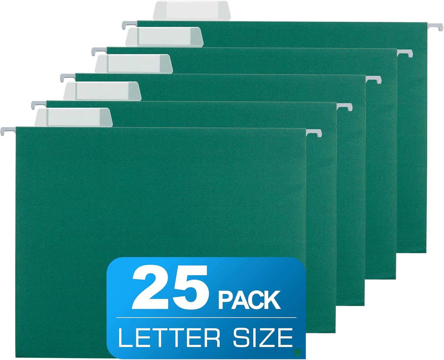 25 Packs Hanging File Folders Green,Letter Size 8.5X11, Hanging File Folders wit