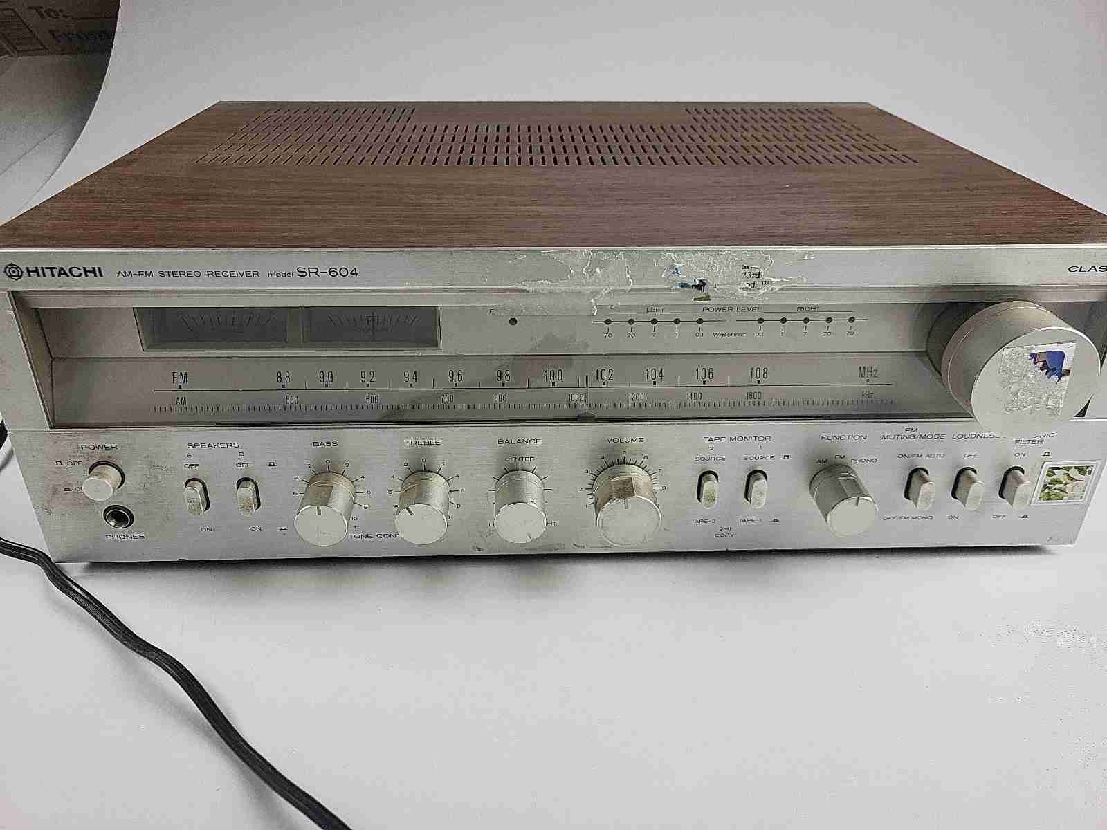 Hitachi SR-604 Stereo Receiver - Tested Working
