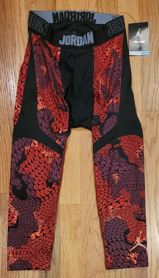 Jordan Men's Training Compression Graphic Tights Black/Red 687840 687 Size M