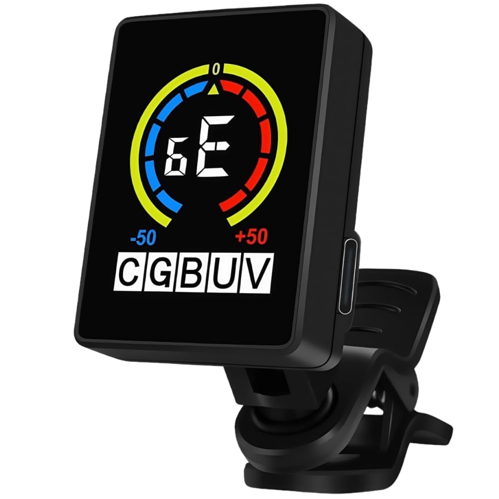 Rechargeable Guitar Tuner, Clip on Tuner with Full-screen rechargeable tuner