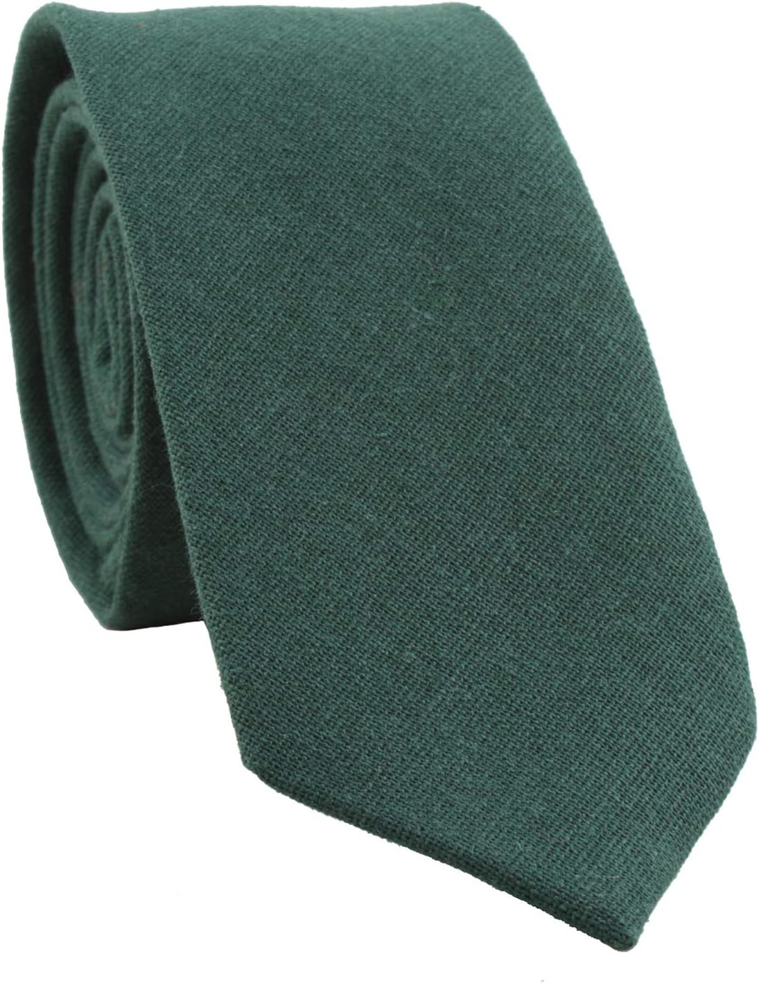 Men'S Cotton Skinny Necktie Solid Color Tie