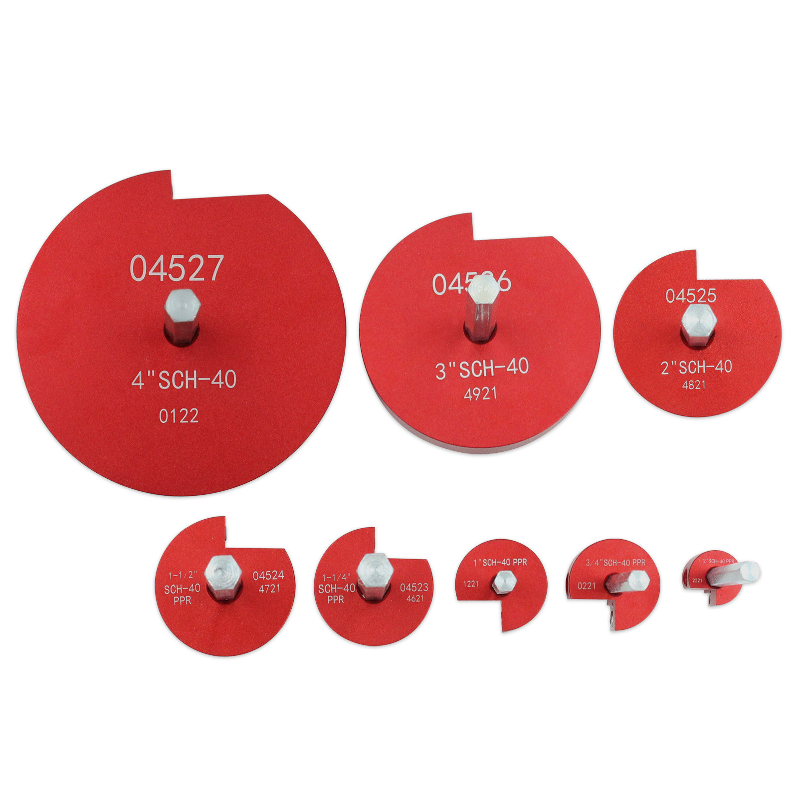 8PCS PVC Pipe Reamer Tool Kit Socket Saver for SCH 40 ABS CPVC Fitting 1/2"-4"