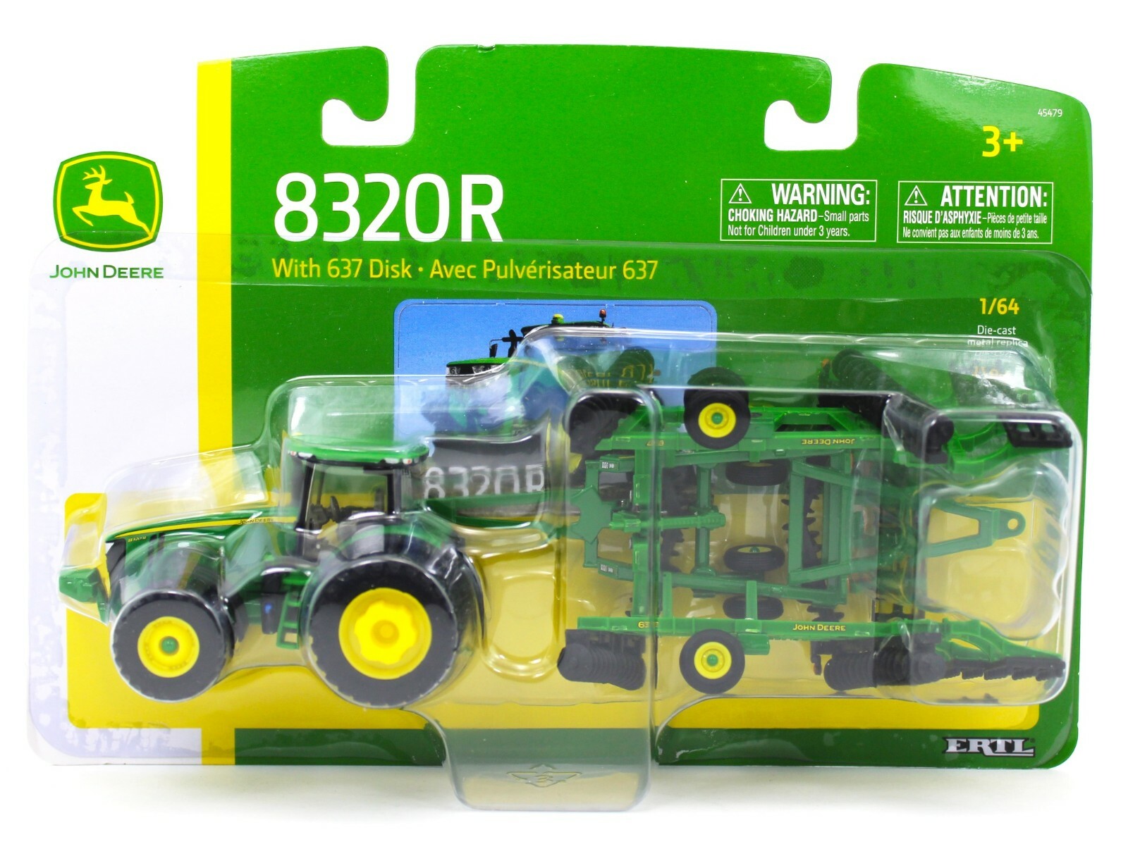 ERTL 1:64 JOHN DEERE 8320R Tractor w/Duals & Model 637 Fold DISK *NIP*