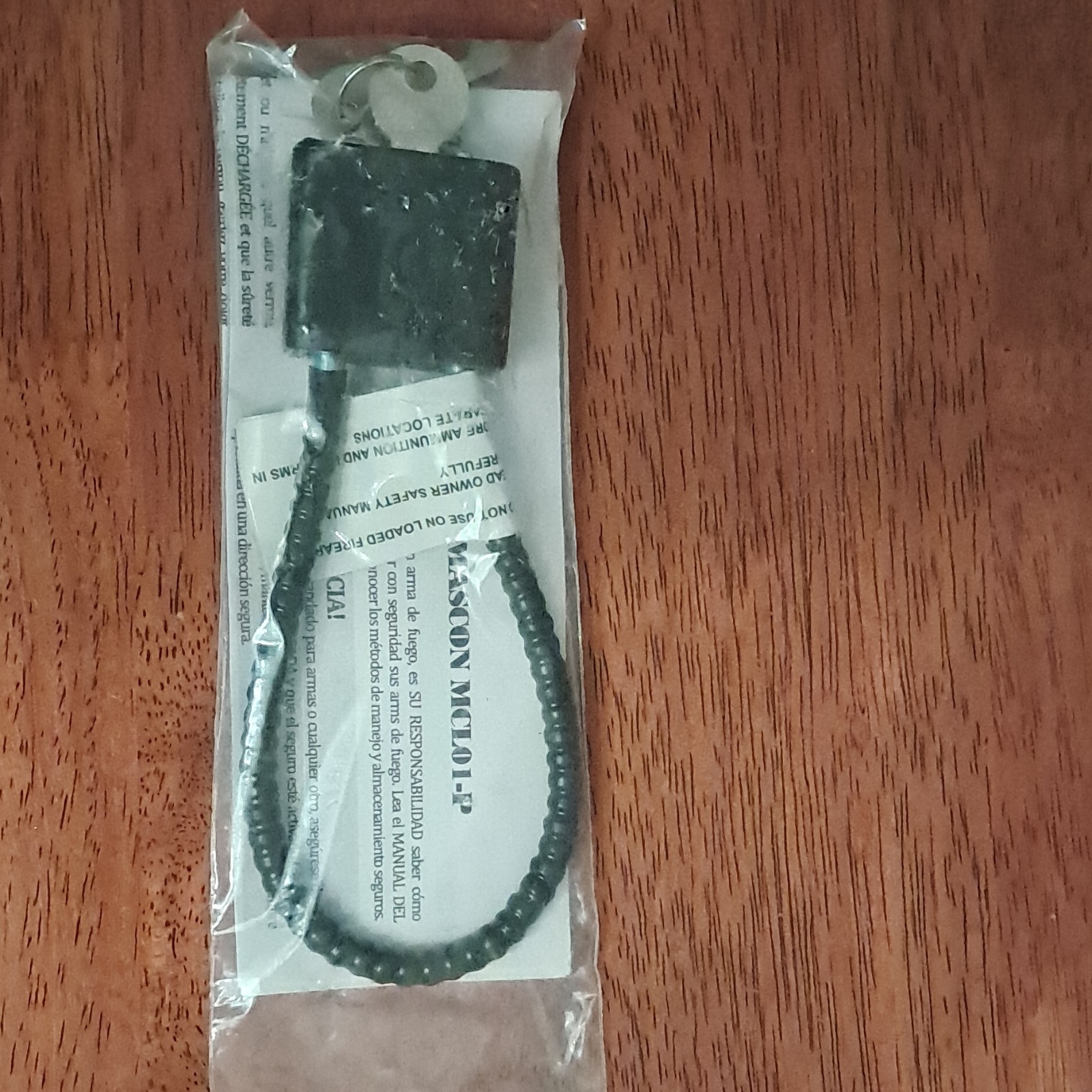 Mason MCLO1-P Black Cable Gun Lock, 2 Keys, Secure Safety Device, Model MCLO1-P