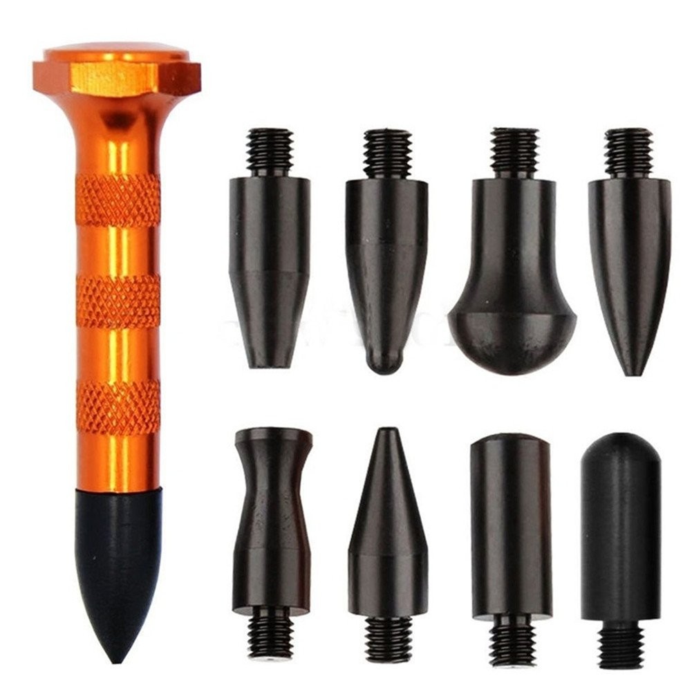 Black Copper Dent Removal Tool With 9 Heads For Small Car Door Dings