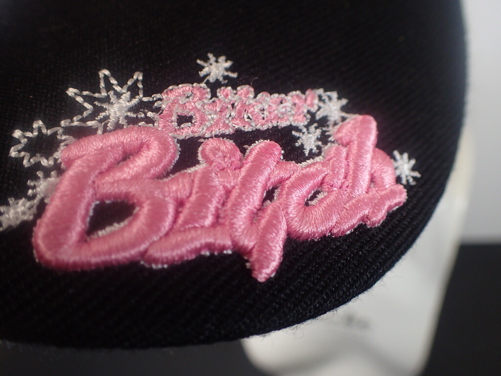 "BIKER BITCH" Motorcycle Ladies BASEBALL CAP HAT Black w/ Pink Embroidery
