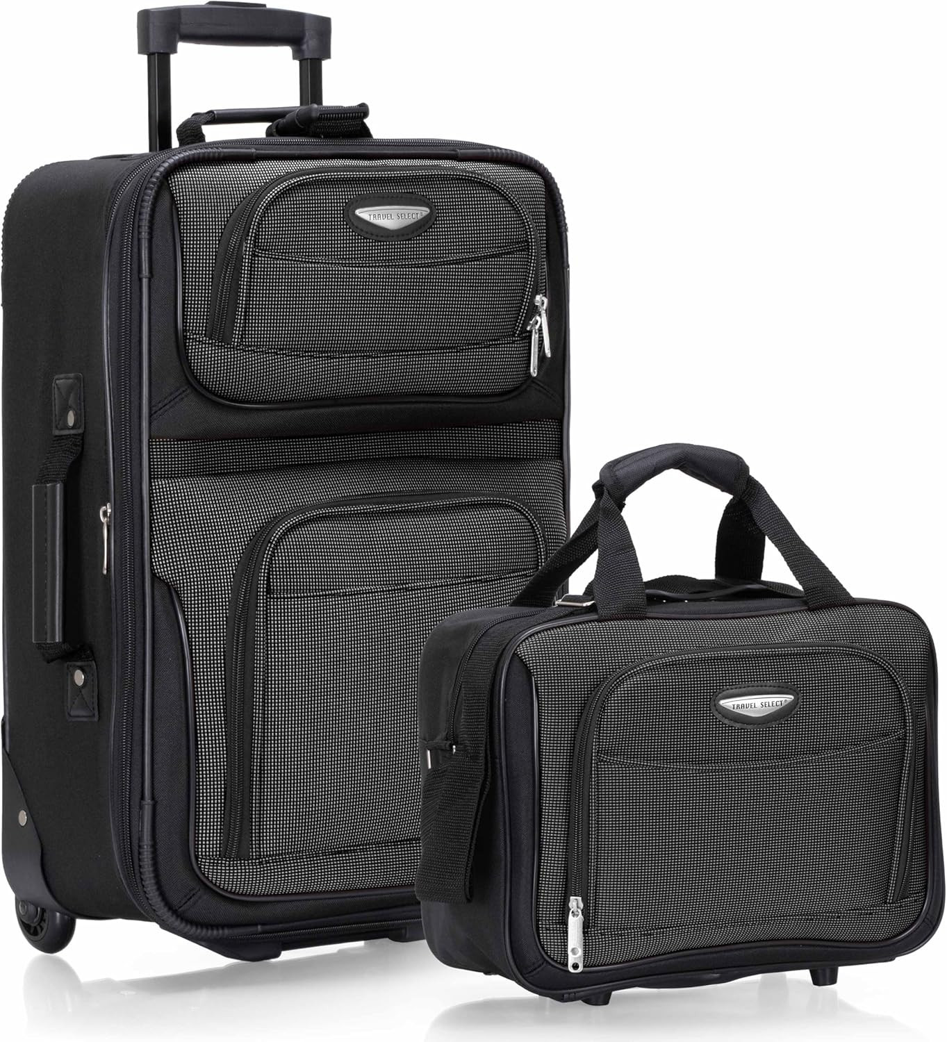 Amsterdam Softside Expandable Luggage with Rolling Wheels, Gray, 2-Piece Set (15