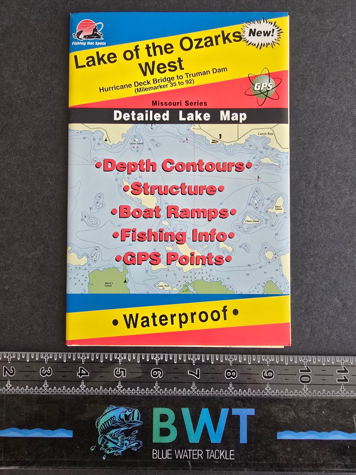 Lake of the Ozarks (West Section)- Lake Map *New* Fishing/ fishing House Decor