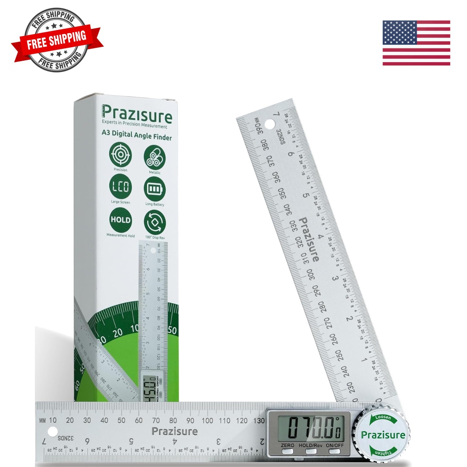 Digital Angle Finder Protractor, 7inch Professional Angle Measuring Tool for ...