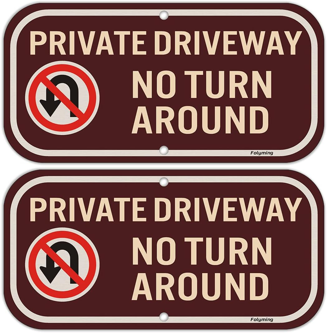 2 Pack Private Driveway No Turnaround Sign 12 X 6 Inches Private Driveway Sign M