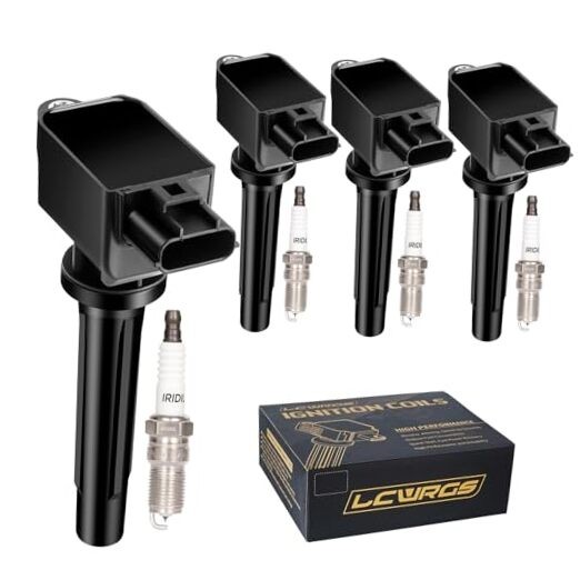 Set of 4 Ignition Coil Pack and Spark Plugs Fits for 2.0 2.5 Mazda 3 Mazda 6