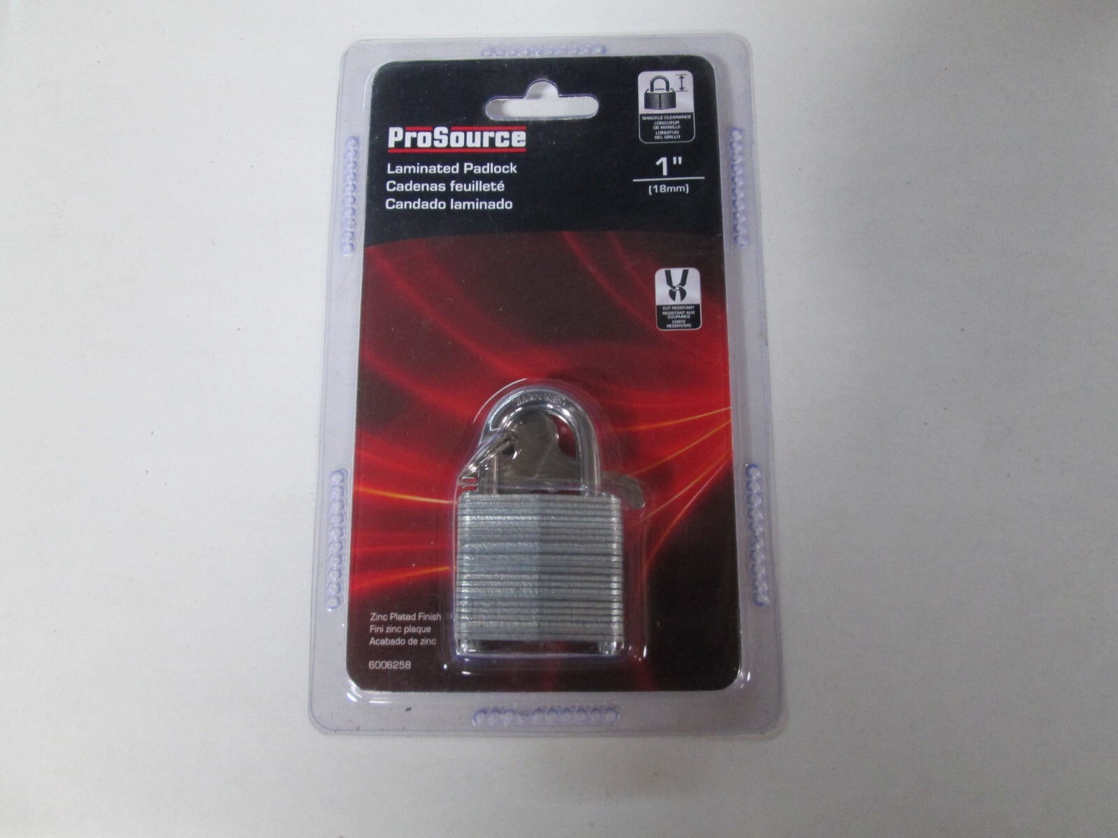 ProSource 6006258 Laminated Padlock - 1-1/4 In, 4 Pins, Hardened Steel Shackle,