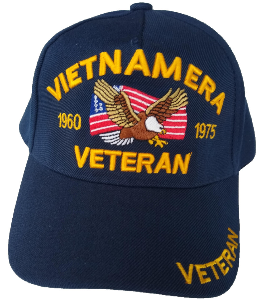 Vietnam Era Veteran, Eagle on Flag, navy blue