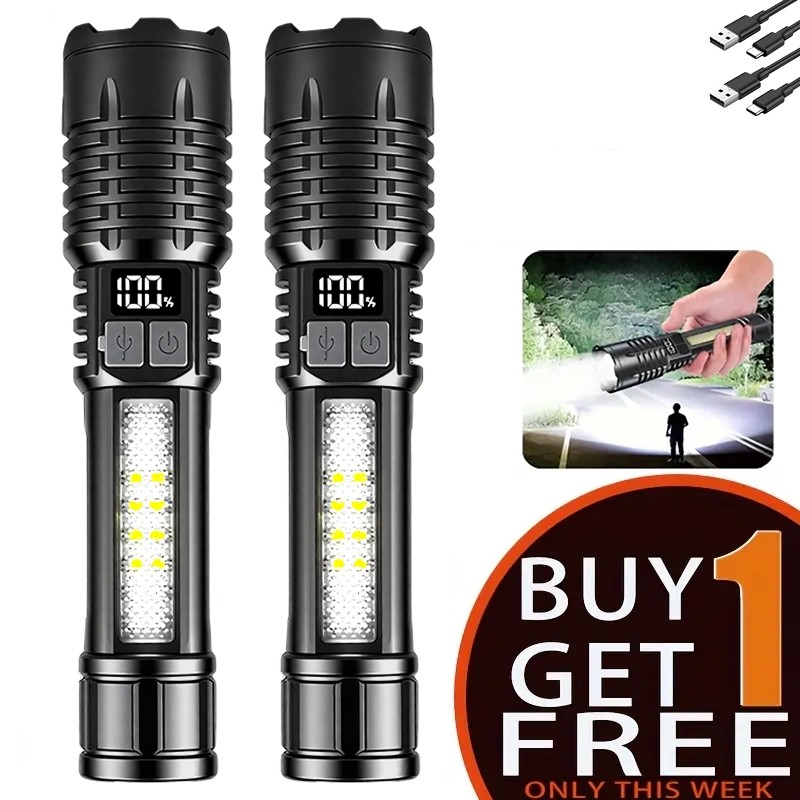 990000000Lumen Super Bright LED Tactical Flashlight Rechargeable LED Work Lights
