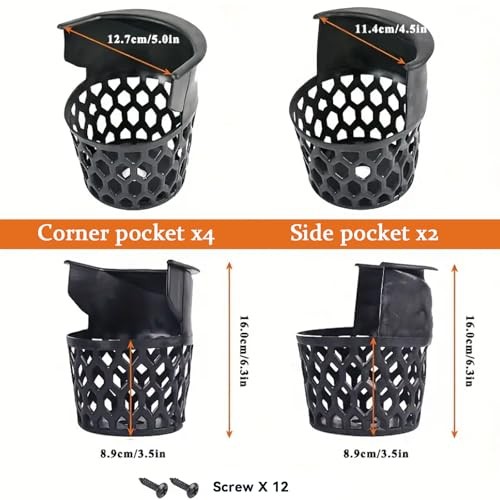 6-Pack Pool Table Pockets Replacement – Universal Fit for fit Replacement
