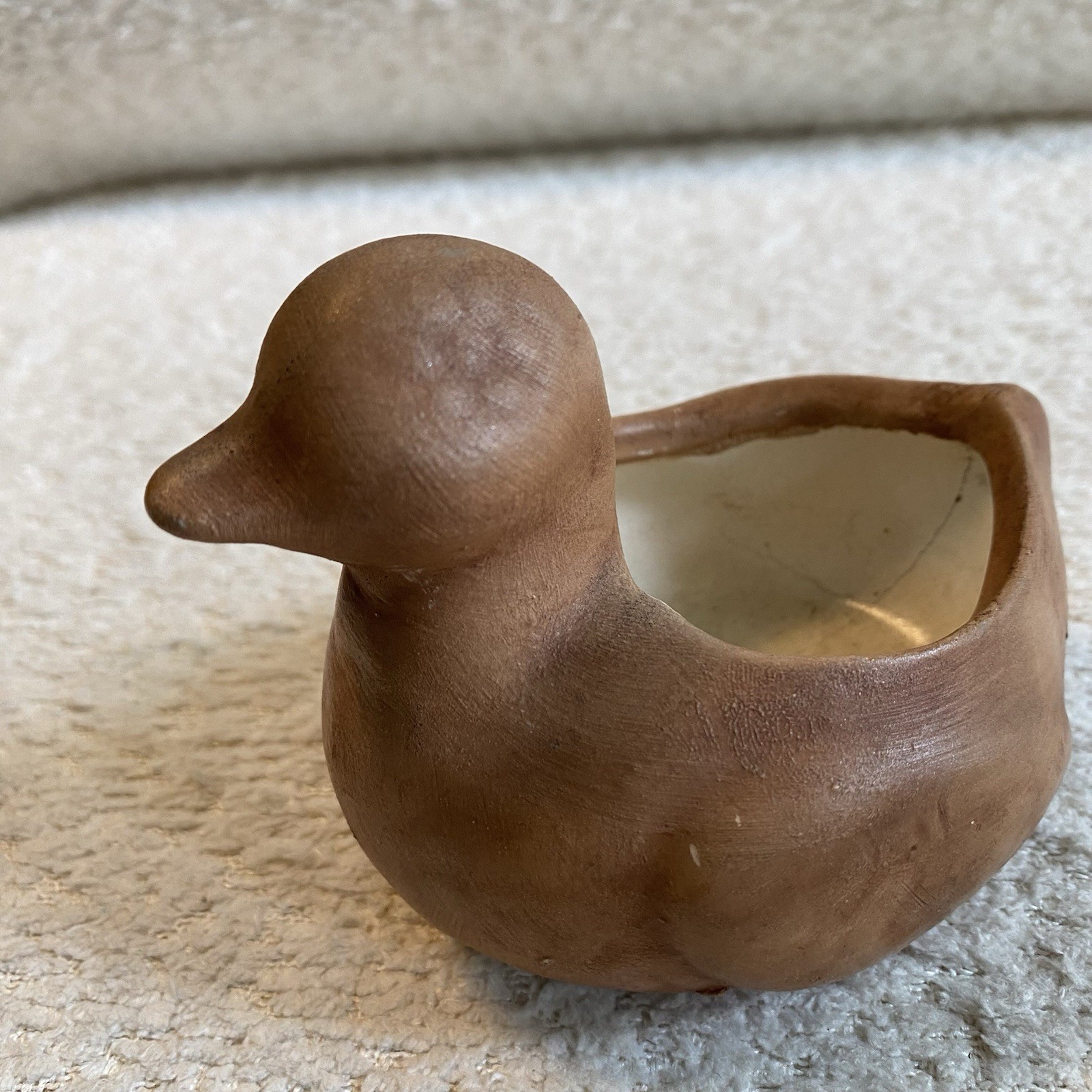 Vintage Small Studio Pottery Duck Planter Succulent Planter Catchall Dish