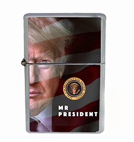President Donald Trump 2016 D7 Windproof Refillable Flip Top Oil Lighter