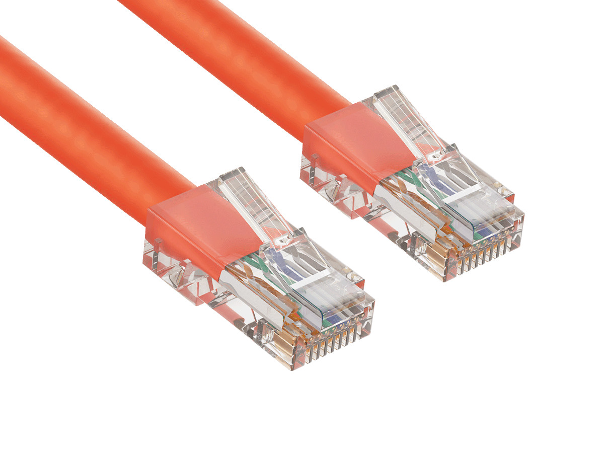 5ft Cat5e UTP Non-Booted Ethernet Network Patch Cable 24AWG Bare Copper, Orange