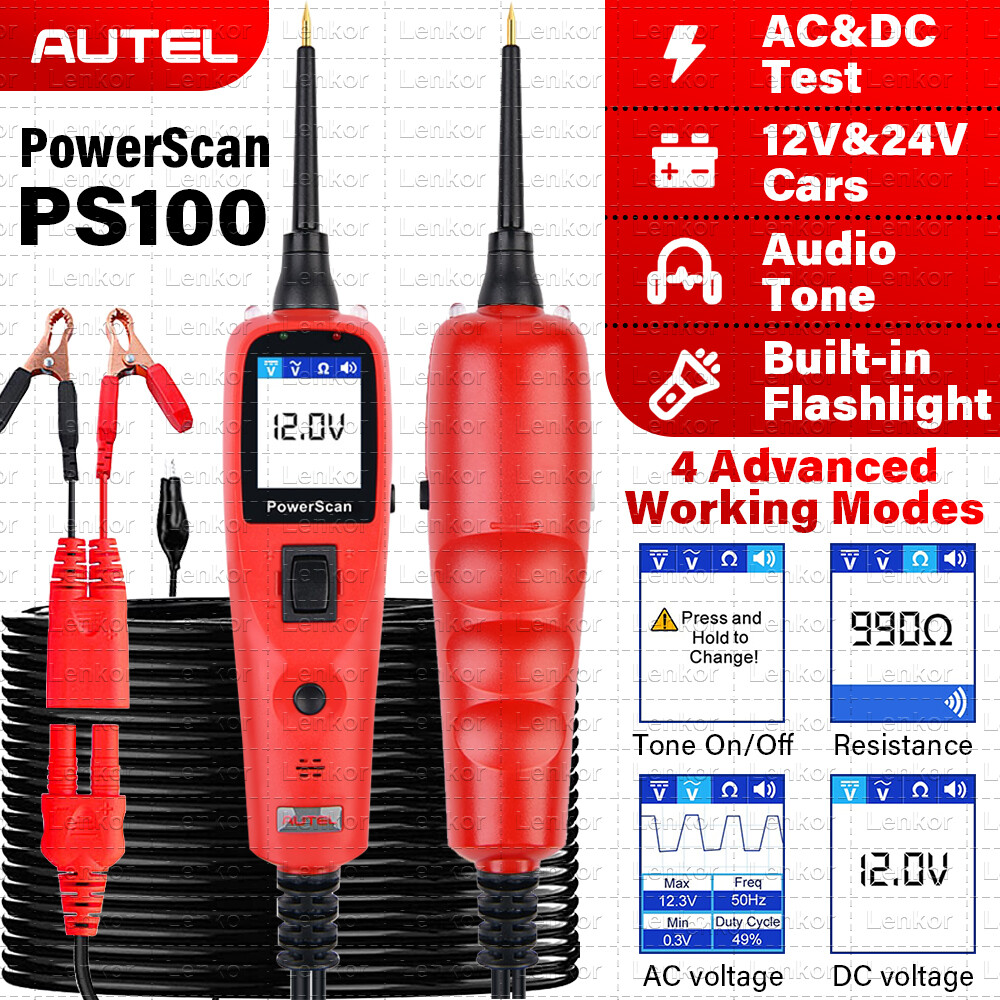 2025 Autel PowerScan PS100 Electrical Diagnostic 12V/24V Circuit Tester