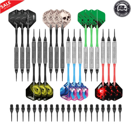 Darts Plastic Tip 18pcs Soft Tip Darts Variety Pack for Electronic Dart Board