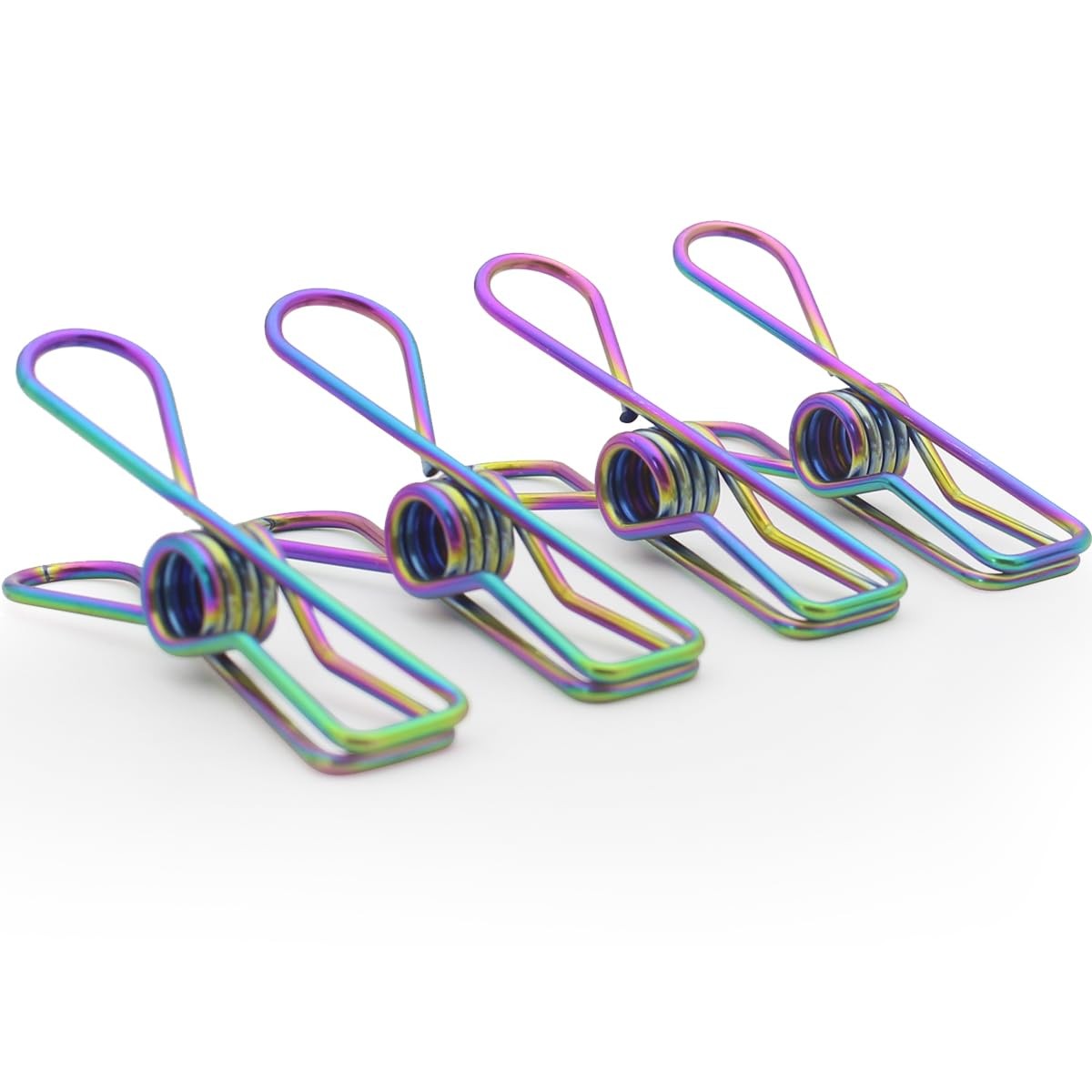 30 Pack Rainbow Colored Wire Clothes Pins Heavy Duty Outdoor, Stainless Steel...