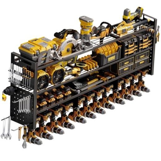 Large 49''W Power Tool Organizer Wall Mount | 620lbs Garage Storage Rack with