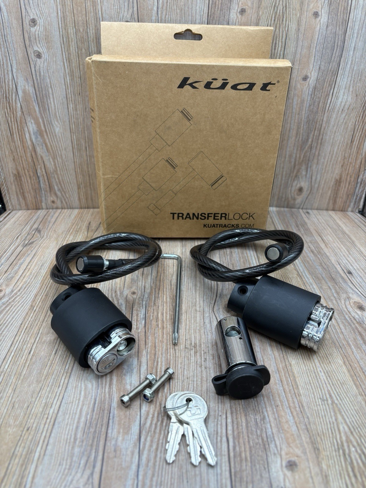KUAT Transfer Double Cable Lock Kit with Locking Hitch Pin | Durable Reliable