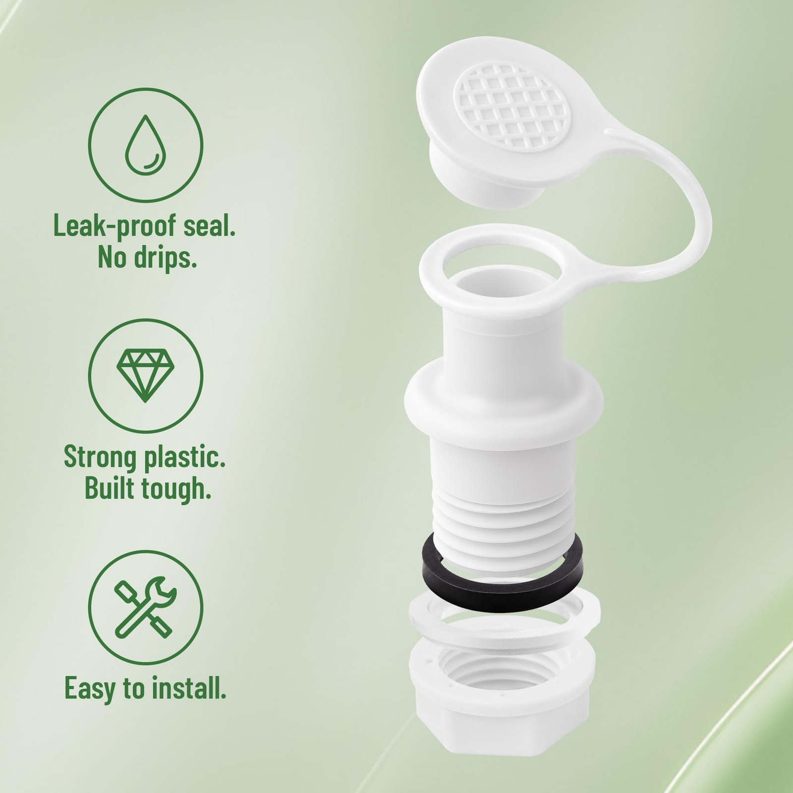 Omoojee Triple-Snap Cooler Drain Plug Replacement, Compatible with White