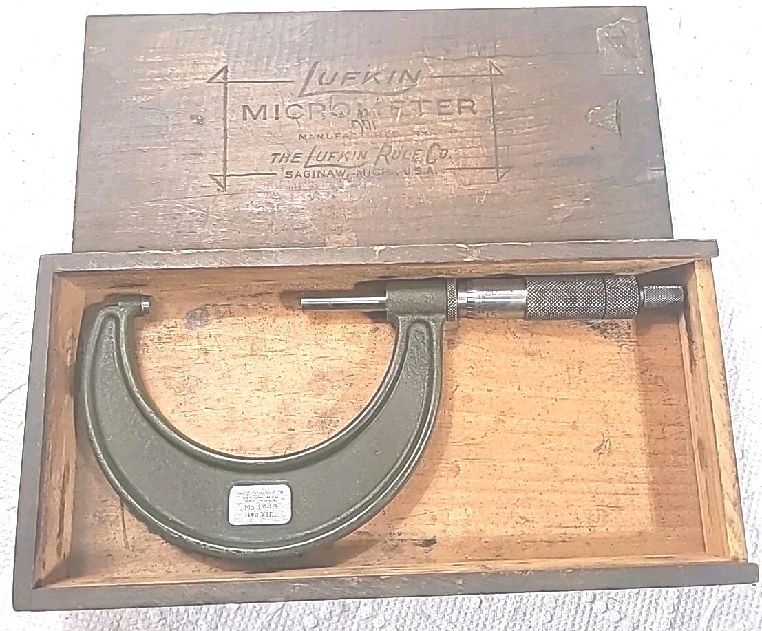LUFKIN # 1943 Outside, OD, Micrometer, 2"- 3" USA MADE Machinist Tool In Box