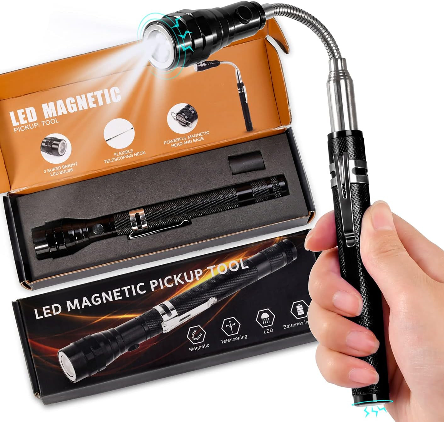 Magnetic Flashlight Fathers Day Dad Gifts for Men, Stocking Stuffers for Men Adu