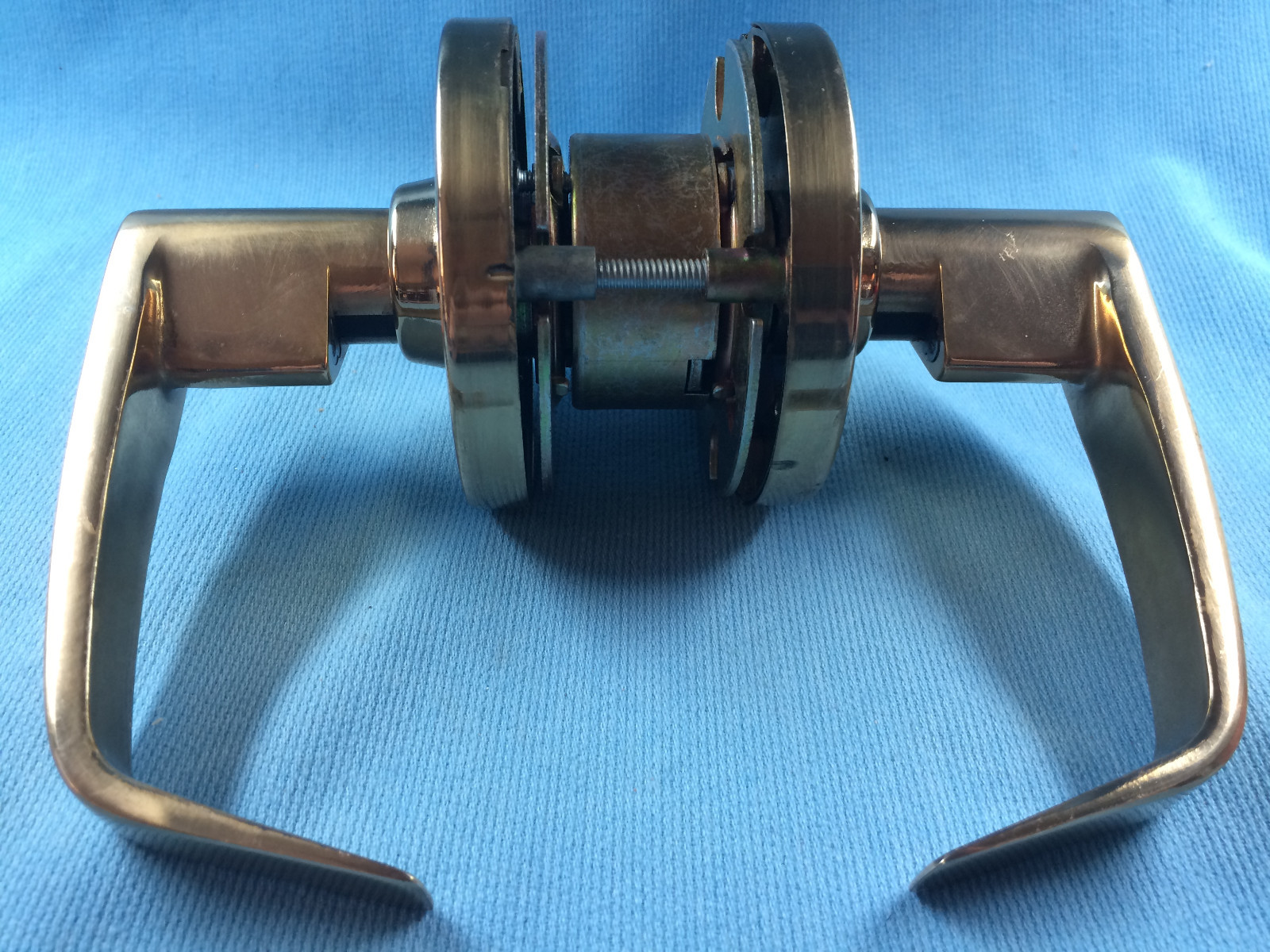 Corbin Lever Door Handle, Passage Style Shiny Brass