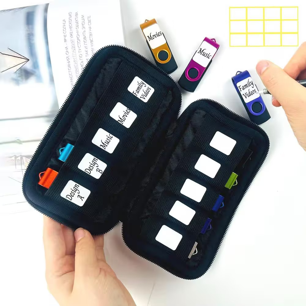 Electronic Accessories Organizer USB Flash Drive Storage Case Thumb Drive Holder