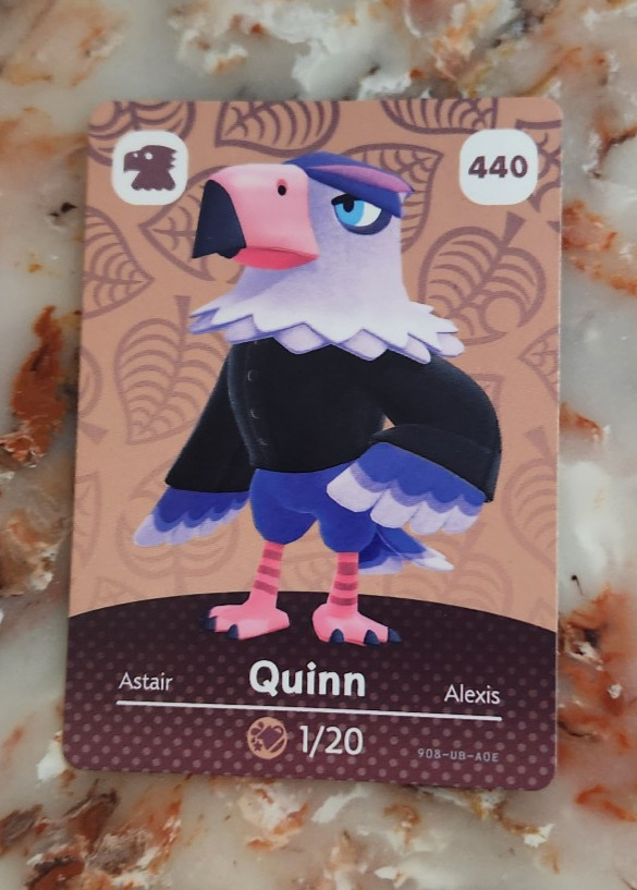 440 QUINN Animal Crossing Amiibo Authentic Nintendo Mint Card From Series 5