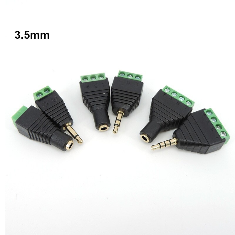 Audio mono stereo 3.5mm Male female jack dc connector terminal block plug