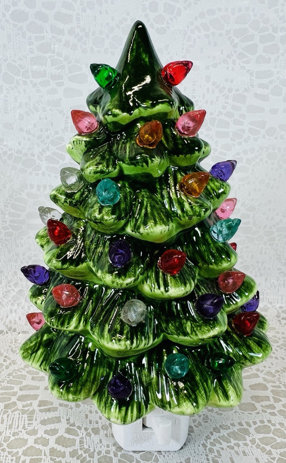 Ceramic 6” Christmas Tree Night Light Mini Version of Vintage Classic Mold