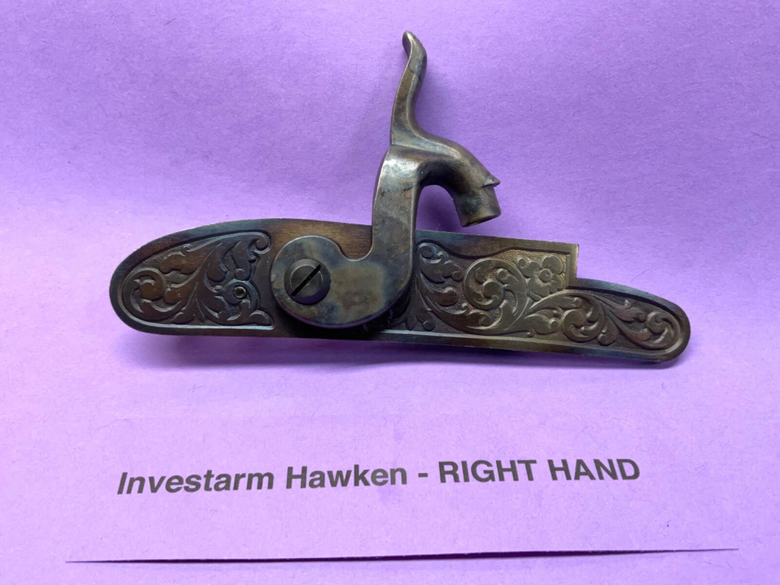 ENGRAVED  Investarm Bridger & Dixie Hawken + Lyman  - Percussion Lock Plate
