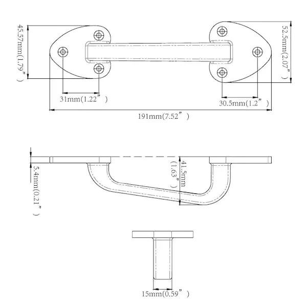 Everbilt 7-1/2 in Black Decorative Rustic Heavy Duty Gate Door Pull Handle 20464